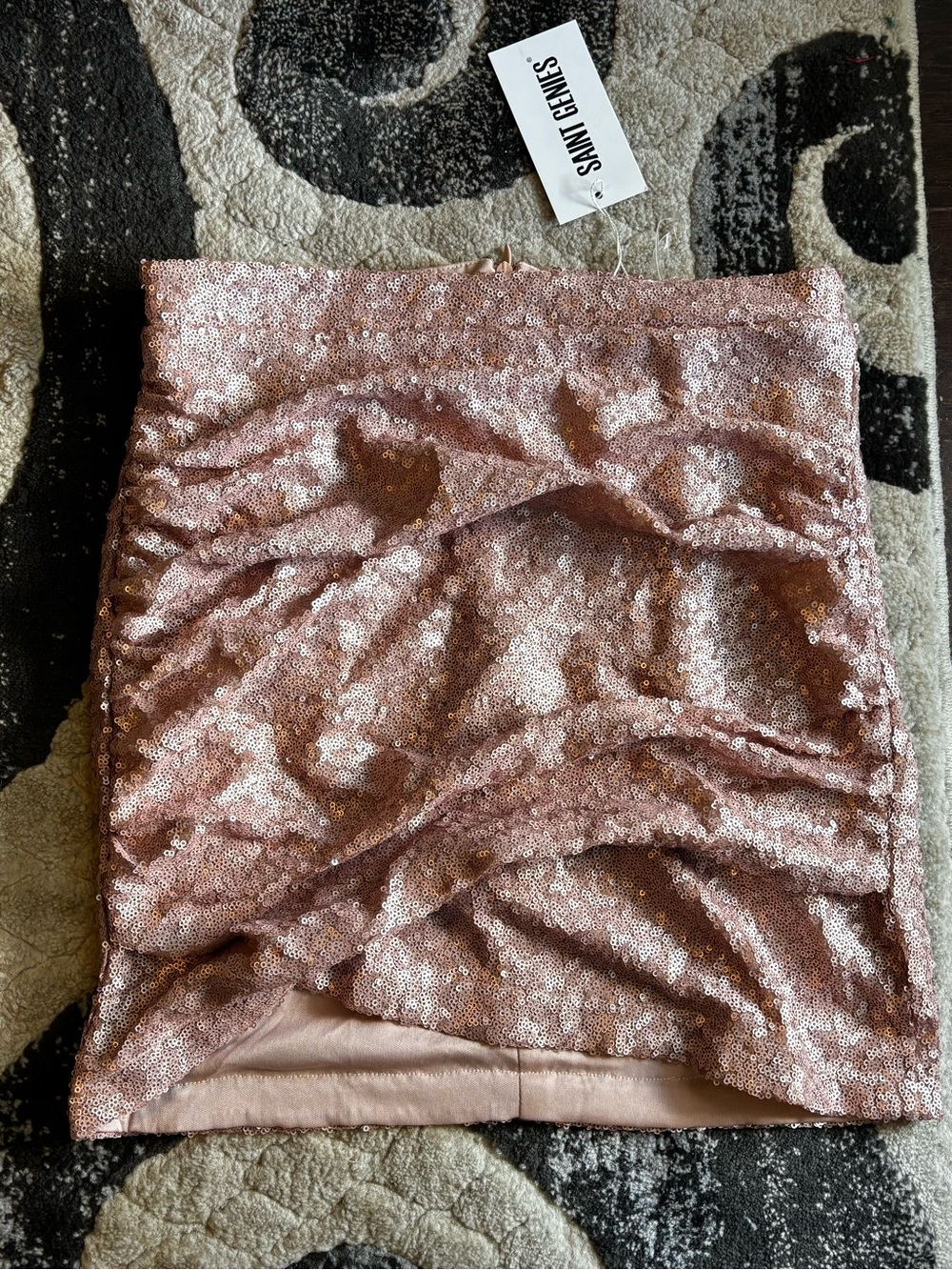 Sami & Jo Rose Gold Sequin Mini Skirt